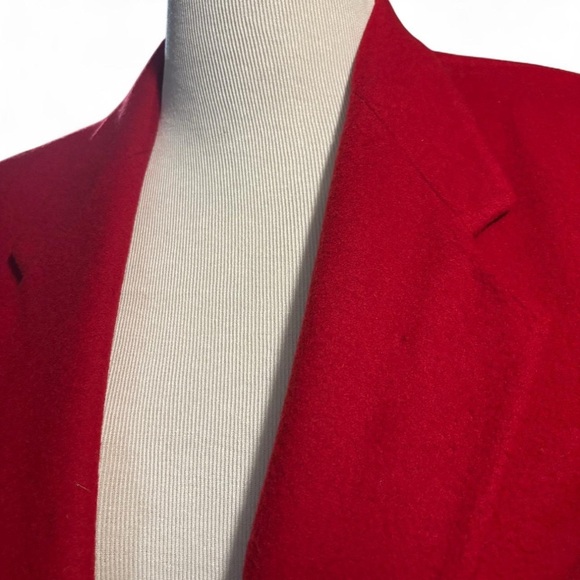 VTG L.L. Bean Red Wool Blazer 8P Made in USA Classic Single Button Lined Jacket - Picture 4 of 8